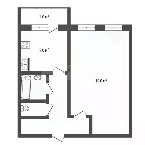 Продается 1-комн. квартира, 38,3 м²