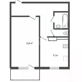 Продается 1-комн. квартира, 41,7 м²