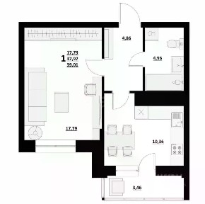 Продается 1-комн. квартира, 36,7 м²
