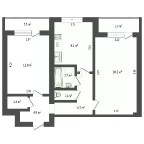 Продается 2-комн. квартира, 57,8 м²
