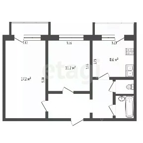 Продается 2-комн. квартира, 50,4 м²
