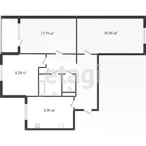 Продается 3-комн. квартира, 57,3 м²