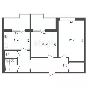 Продается 2-комн. квартира, 55,4 м²