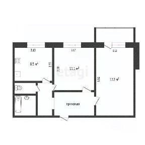 Продается 2-комн. квартира, 50,4 м²