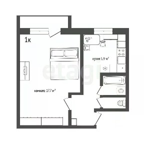 Продается 1-комн. квартира, 30,8 м²