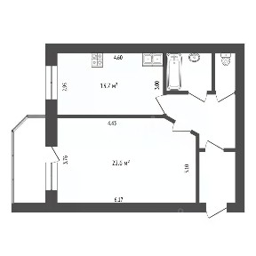 Продается 1-комн. квартира, 53 м²
