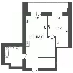 Продается 1-комн. квартира, 44,8 м²