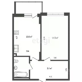 Продается 1-комн. квартира, 39,8 м²