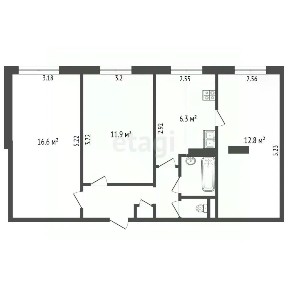 Продается 3-комн. квартира, 58,3 м²