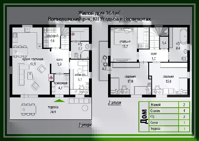 Продается 2-этажный дом, 168 м²