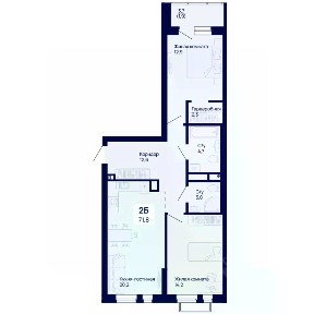Продается 2-комн. квартира, 71,8 м²