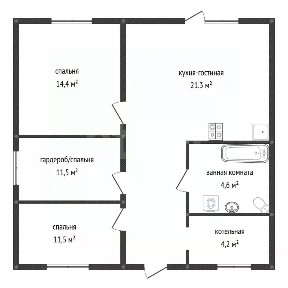 Продается 1-этажный дом, 80 м²