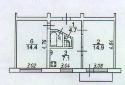 Продается 2-комн. квартира, 44,8 м²