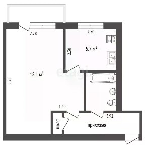 Продается 1-комн. квартира, 30,5 м²