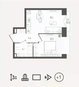 Продается 1-комн. квартира, 36,4 м²