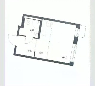 Продается студия, 22,82 м²