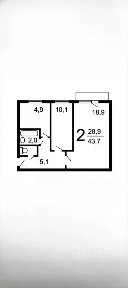 Продается 2-комн. квартира, 44,1 м²