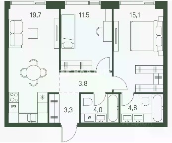 Продается 2-комн. квартира, 62,3 м²