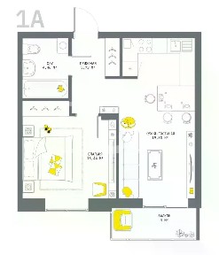 Продается 1-комн. квартира, 46,85 м²