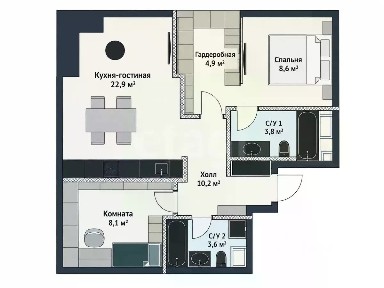 Продается 3-комн. квартира, 65,9 м²