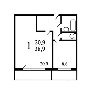 Продается 1-комн. квартира, 38,7 м²