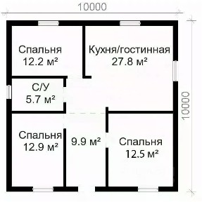 Продается 1-этажный дом, 90 м²