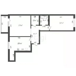 Продается 2-комн. квартира, 64 м²