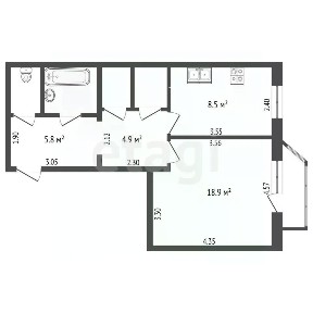 Продается 1-комн. квартира, 45,4 м²