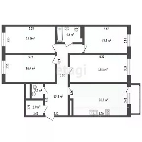 Продается 4-комн. квартира, 109,5 м²