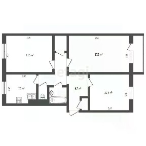 Продается 3-комн. квартира, 66,1 м²