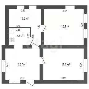 Продается 1-этажный дом, 61,6 м²