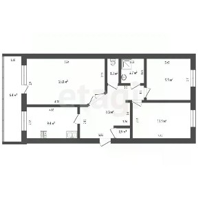 Продается 3-комн. квартира, 58,4 м²