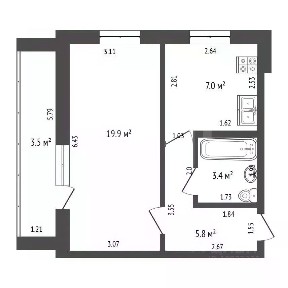 Продается 1-комн. квартира, 36,1 м²