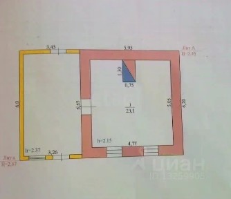 Продается 1-этажный дом, 23,1 м²
