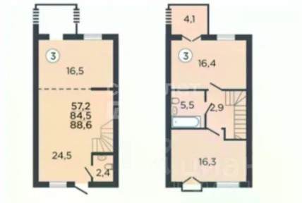 Продается 2-этажный таунхаус, 88,6 м²