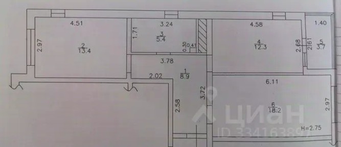 Продается 2-комн. квартира, 61,9 м²