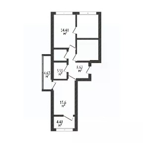 Продается 3-комн. квартира, 58,8 м²
