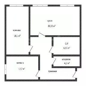 Продается 2-комн. квартира, 77,2 м²