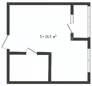 Продается студия, 26,3 м²