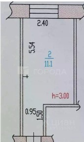 Продается студия, 11,1 м²