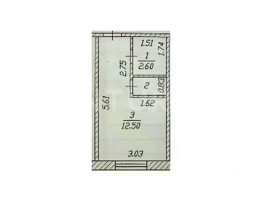 Продается студия, 16,3 м²