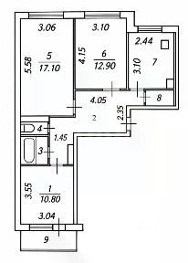 Продается 3-комн. квартира, 65,7 м²
