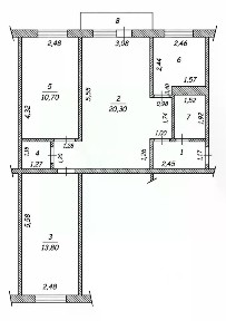 Продается 3-комн. квартира, 57,5 м²
