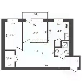 Продается 2-комн. квартира, 43,8 м²