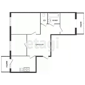 Сдается 3-комн. квартира, 59,4 м²