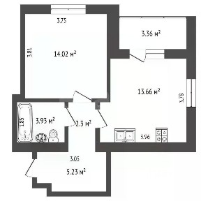 Сдается 1-комн. квартира, 40,4 м²