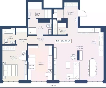 Продается 2-комн. квартира, 106,64 м²