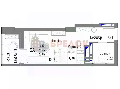 Продается студия, 25 м²