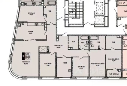 Продается квартира свободной планировки, 178 м²