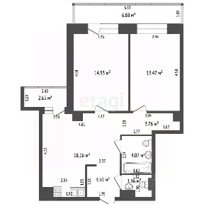 Продается 2-комн. квартира, 60 м²